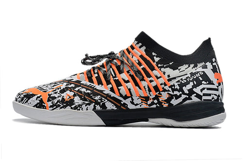 Chuteira Futsal Puma Future Z 1.3 IC Preto, Branco e Laranja 