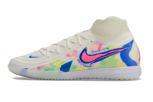 Chuteira Futsal Nike Phantom Luna Elite IC Branca, Azul e Rosa 