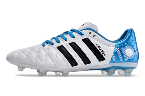 Chuteira Campo Adidas AdiPure 11 Pro FG Branca e Azul 