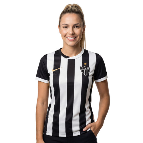 Camisa Atletico Mineiro Feminina Home 26/27 - Preta e Branca