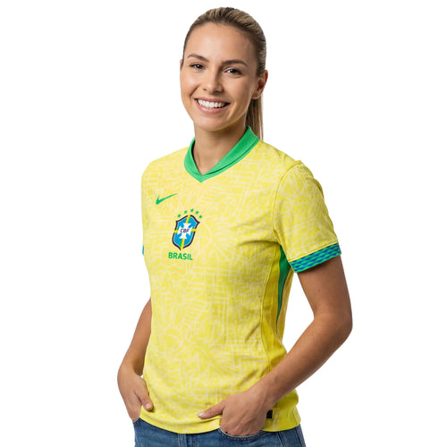 Camisa Brasil Home Feminina 2024 - Amarela - Tam: M