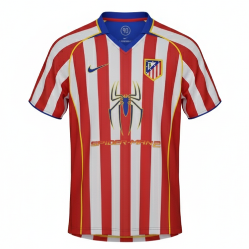 Camisa Atlético de Madrid Spider 04/05 Retrô - Branca e Vermelha