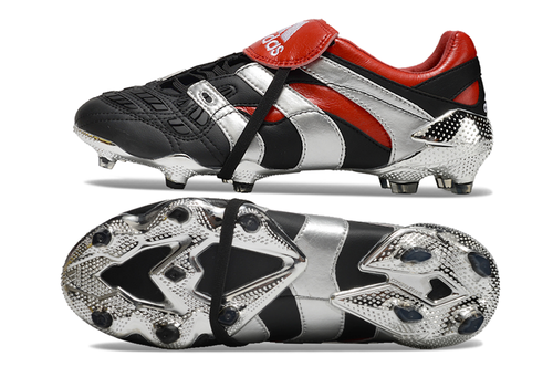 Chuteira Campo Adidas Predator Precision FG Preta e Vermelha 