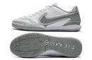 Chuteira Futsal Nike Tiempo Legend 9 Elite Branca e Cinza "Focus"
