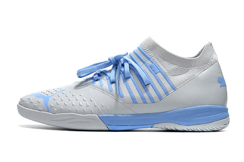 Chuteira Futsal Puma Future Z 1.3 IC Prata e Azul 