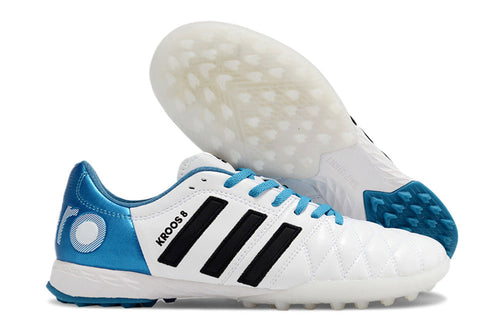 Chuteira Society Adidas AdiPure 11 Pro TF Branca e Azul 