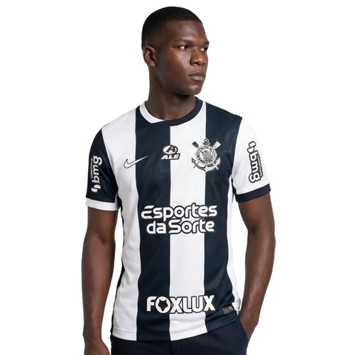 Camisa Corinthians Third 24/25 - Preta e Branca - C/ Patrocínios
