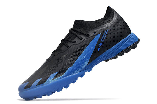 Chuteira Society Adidas X Crazyfast.1 TF Preta e Azul 