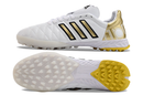 Chuteira Society Adidas AdiPure 11 Pro TF Branca e Dourada "Toni Kroos"