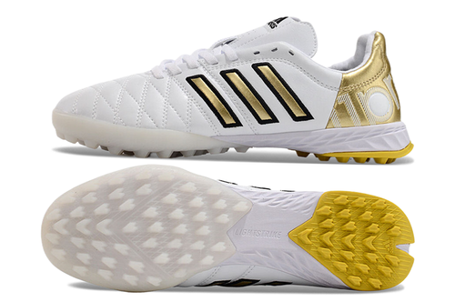 Chuteira Society Adidas AdiPure 11 Pro TF Branca e Dourada 