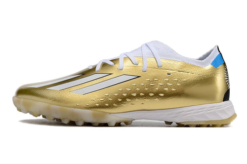 Chuteira Society Adidas X SpeedPortal Messi.1 TF Dourada 