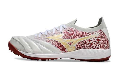 Chuteira Society Mizuno Morelia Neo Sala TF Branca e Vermelha 