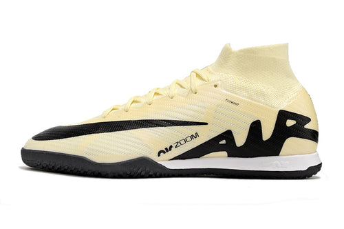 Chuteira Futsal Nike Air Zoom Mercurial Superfly 9 Elite IC Bege e Preta 