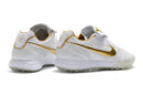 Chuteira Society Nike Retrô Tiempo Legend 7 Elite TF Branca e Dourado R10