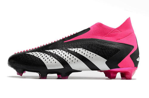 Chuteira Campo Adidas Predator Accuracy+ FG Rosa e Preto 