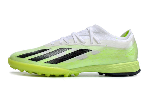 Chuteira Society Adidas X Crazyfast.1 TF Branca e Verde 
