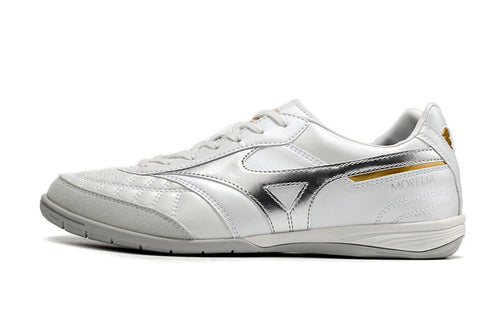 Chuteira Futsal Mizuno Morelia Sala IC Branca e Prata 