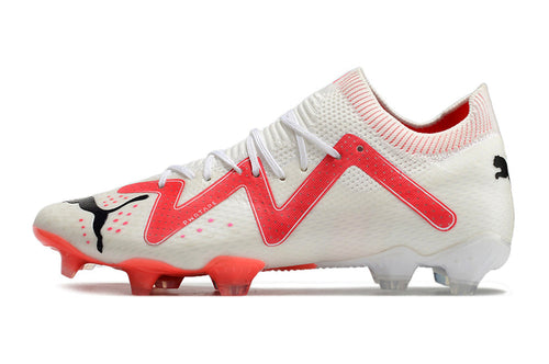 Chuteira Campo Puma Future Ultimate FG Branca e Rosa 