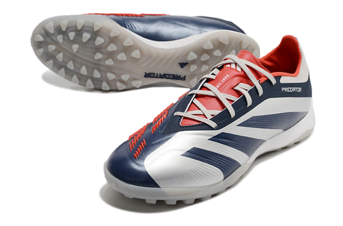 Chuteira Society Adidas Predator Elite TF Prata e Azul 
