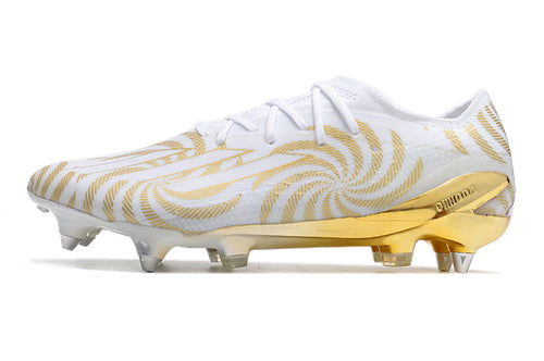 Chuteira Campo Adidas X Speedportal.1 Ponta de Aluminio Branca e Dourada 