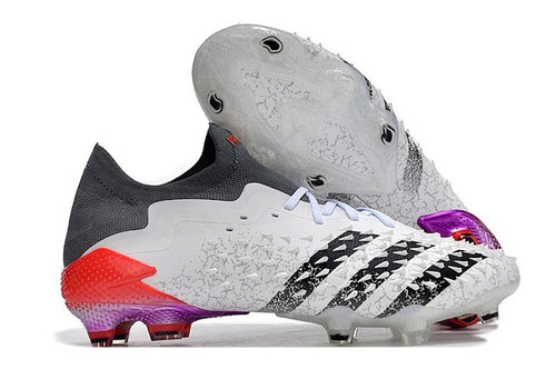 Chuteira Campo Adidas PREDATOR FREAK .1 FG (cinza, branco e vermelho)