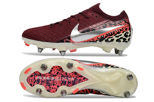 Chuteira Campo Nike Air Zoom Mercurial Vapor 16 Elite SG (Vinho, prata e branco)
