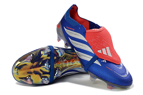 Chuteira Campo Adidas Predator Accuracy (azul, branco e vermelho)