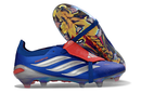 Chuteira Campo Adidas Predator Accuracy (azul, branco e vermelho)