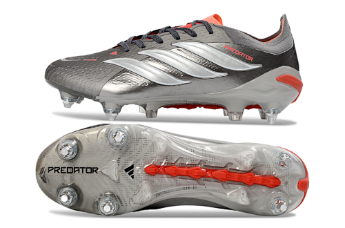 Chuteira Campo PREDATOR ACCURACY+  26 SG BOOTS (Prata e branco)
